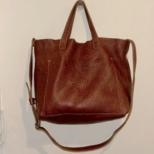 Portland Leather Good Soft Pebble Leather Tote/Crossbody Bag